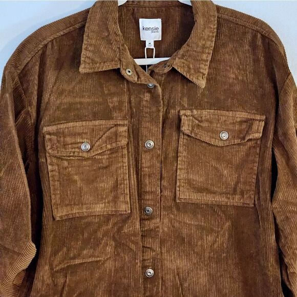 NWT, Womens, Kensie, medium brown corduroy jacket. Size Med. - Picture 2 of 6
